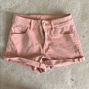 High-rise light pink shorts